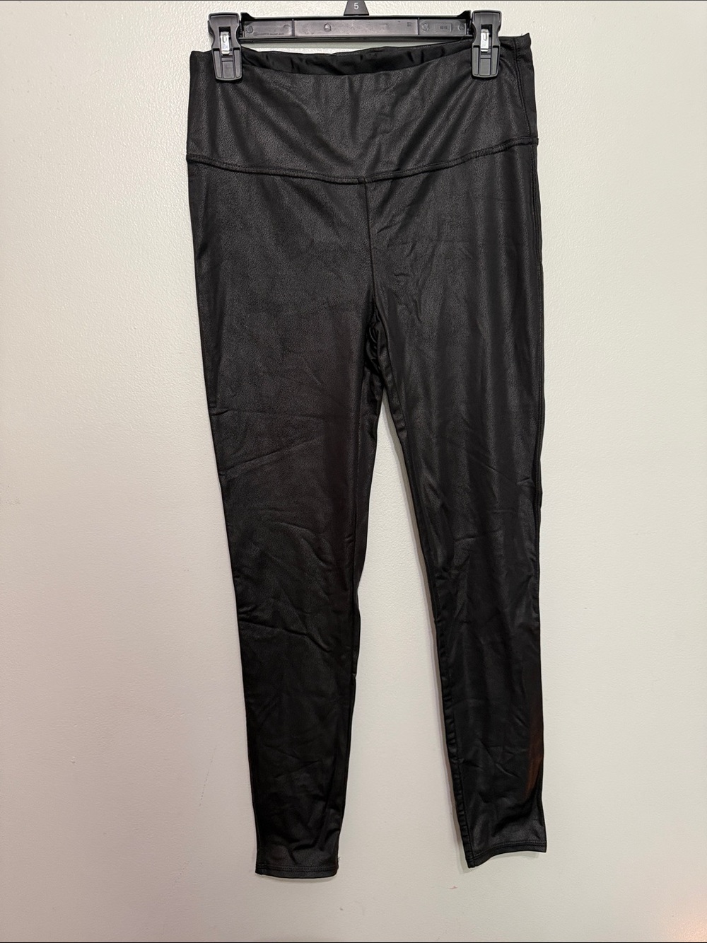 Seven7 Black Faux-Leather Leggings